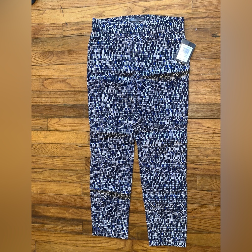 89TH & Madison women’s elastic dress pants with color block abstract print sz a